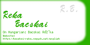 reka bacskai business card